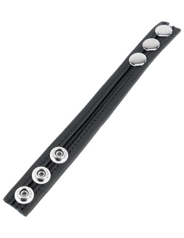 Cockring Cuir 3 Pressions Noir | FetishXplore