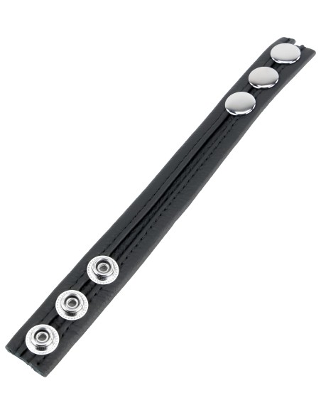 Cockring Cuir 3 Pressions Noir | FetishXplore