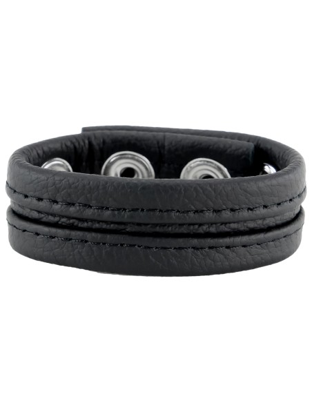 Cockring Cuir 3 Pressions Noir | FetishXplore