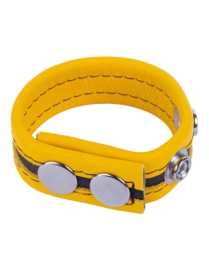 Cockring Cuir 3 Pressions Jaune | FetishXplore 2