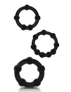 Lot 3 Mini Cockrings Beaded Noirs | FetishXplore
