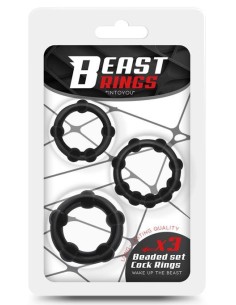 Lot 3 Mini Cockrings Beaded Noirs | FetishXplore 2