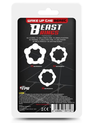 Set of 3 mini soft cockrings Beaded Set Black
