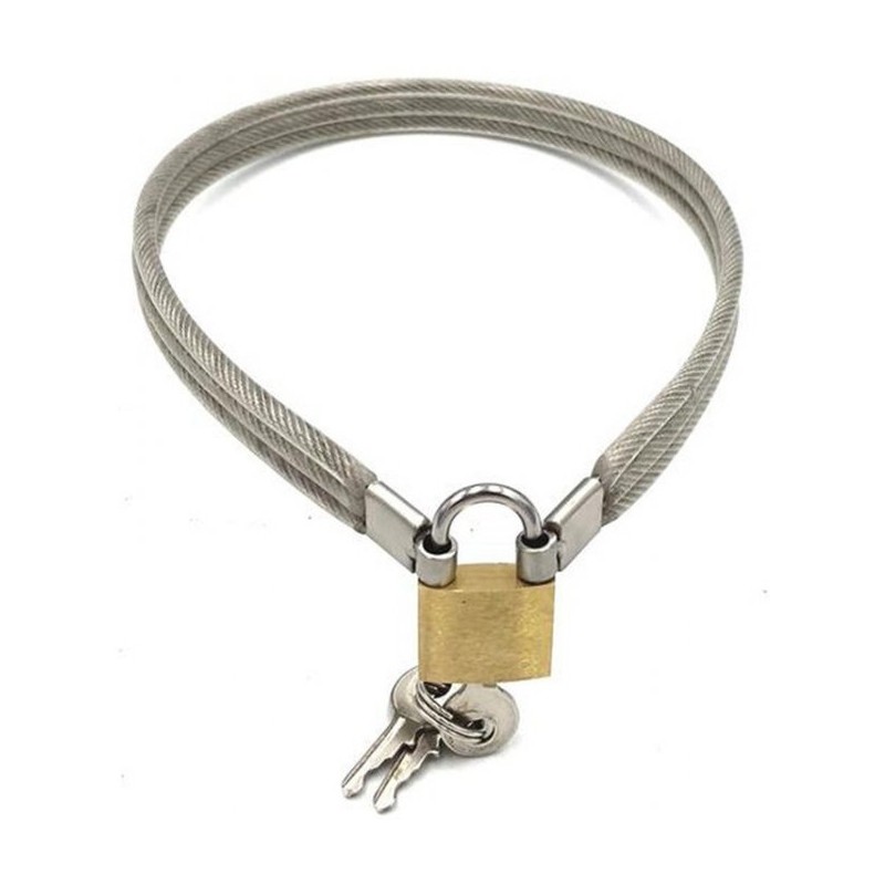 Collier en Métal avec Cadenas "Slave Lock"