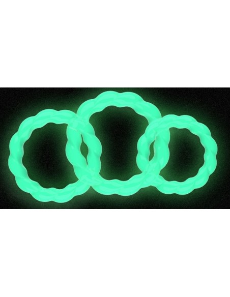 Lot de 3 Cockrings TORTICK Phosphorescents | FetishXplore