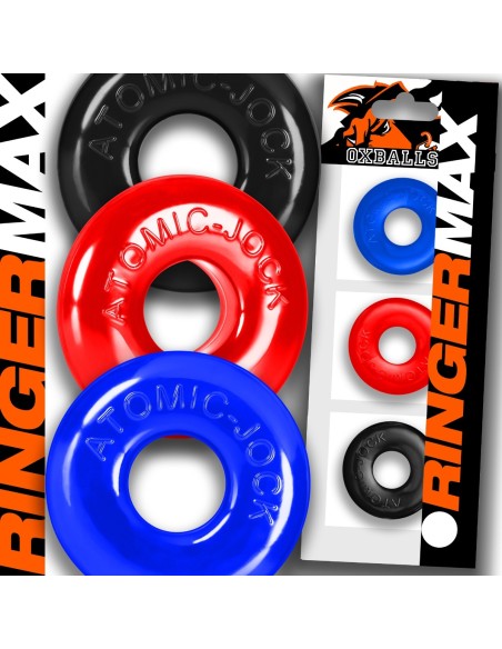 Lot de 3 Cockrings Ringer Max 20 mm Multicolores | FetishXplore