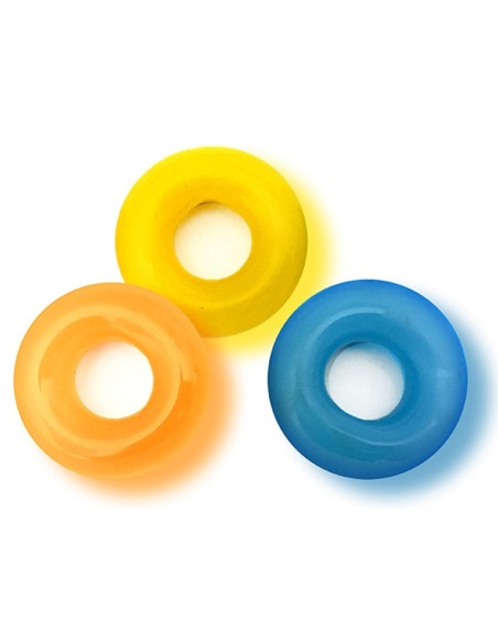 Set of 3 Colored Cockrings D-Ring Glow