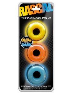 Lot de 3 Cockrings D-Ring Glow | FetishXplore 2