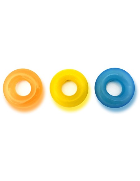 Set of 3 Colored Cockrings D-Ring Glow