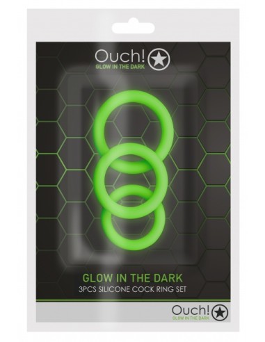 Lot de 3 Cockrings Glow Annels 20-30mm | FetishXplore