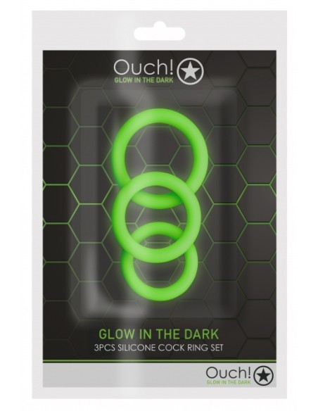 Lot de 3 Cockrings Glow Annels 20-30mm | FetishXplore