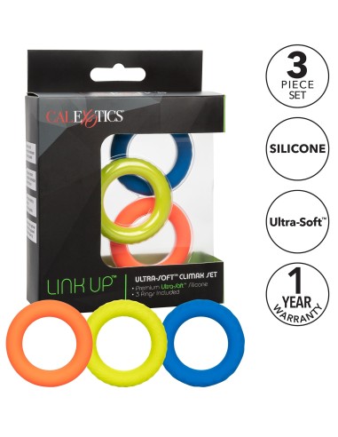 Lot de 3 Cockrings Colorés Link Up Climax 38mm | FetishXplore