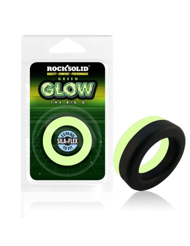 Cockring Phosphorescent The Big O 32 mm Noir-Vert | FetishXplore