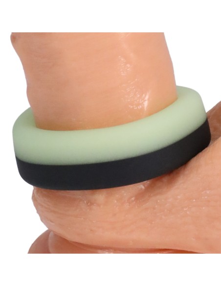 Cockring Phosphorescent The Big O 32 mm Noir-Vert | FetishXplore