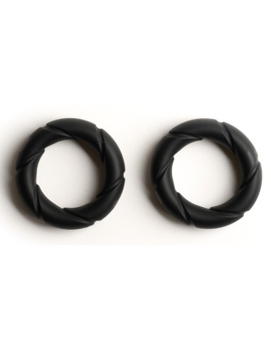 Lot de 2 Cockrings Ready Rings Noir | FetishXplore