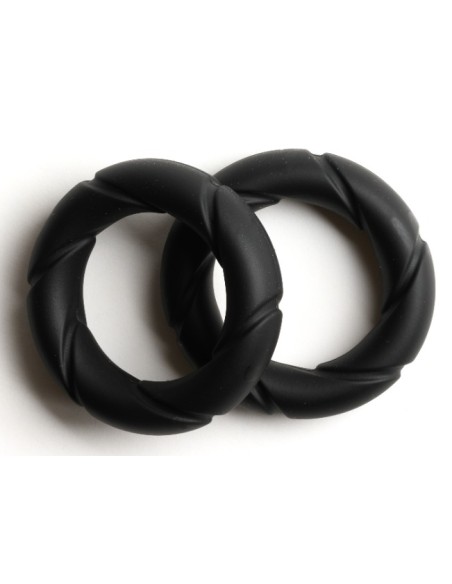 Lot de 2 Cockrings Ready Rings Noir | FetishXplore