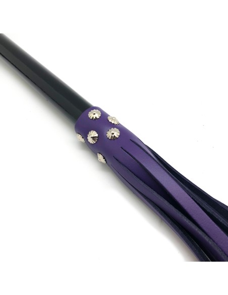 MARTINET IN PURPLE LEATHER - 78cm - WOODEN HANDLE