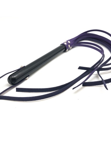 MARTINET IN PURPLE LEATHER - 78cm - WOODEN HANDLE