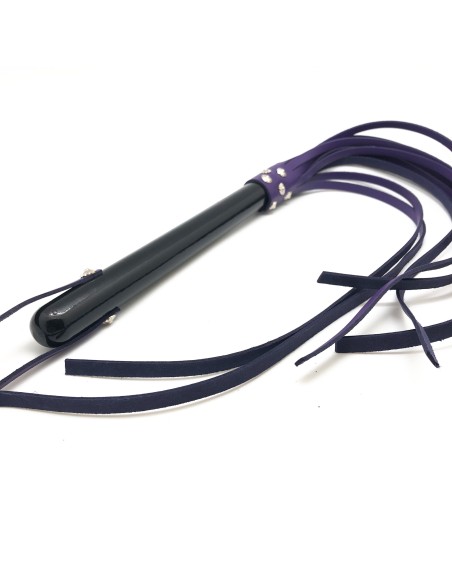 MARTINET IN PURPLE LEATHER - 78cm - WOODEN HANDLE