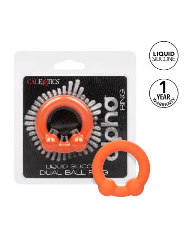 Cockring Alpha Dual Ball 37mm Orange | FetishXplore