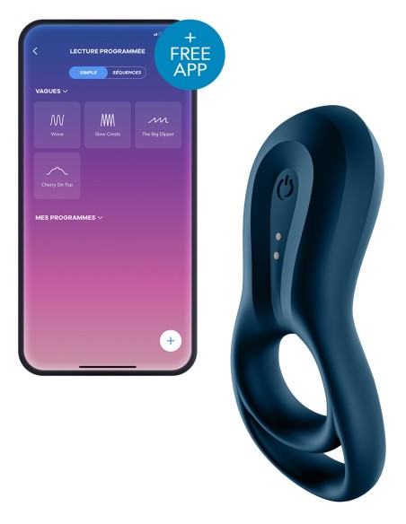 Cockring Vibrant Satisfyer Epic Duo Navy | FetishXplore