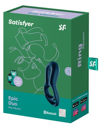 Cockring Vibrant Satisfyer Epic Duo Navy | FetishXplore