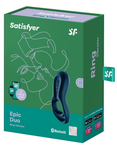 Cockring Vibrant Satisfyer Epic Duo Navy | FetishXplore