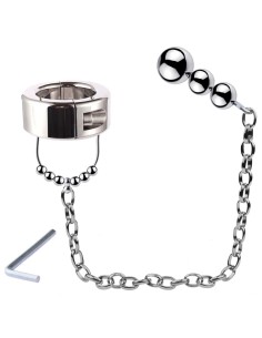 Ballstretcher en métal avec Plug Boules Cbt  36mm 400g | FetishXplore