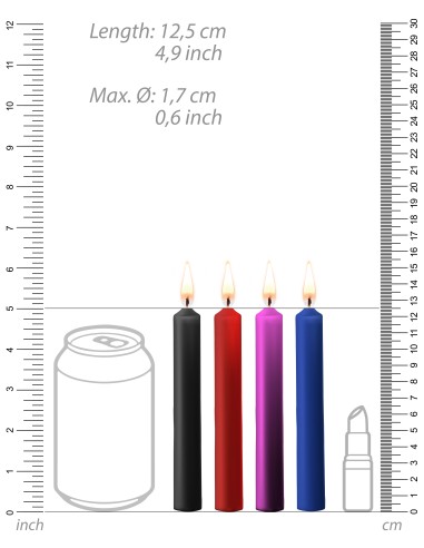 Lot de 4 Mini Bougies SM Wax Multicolore | FetishXplore