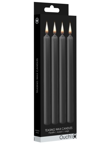Lot de 4 Bougies SM Teasing Wax Noire | FetishXplore