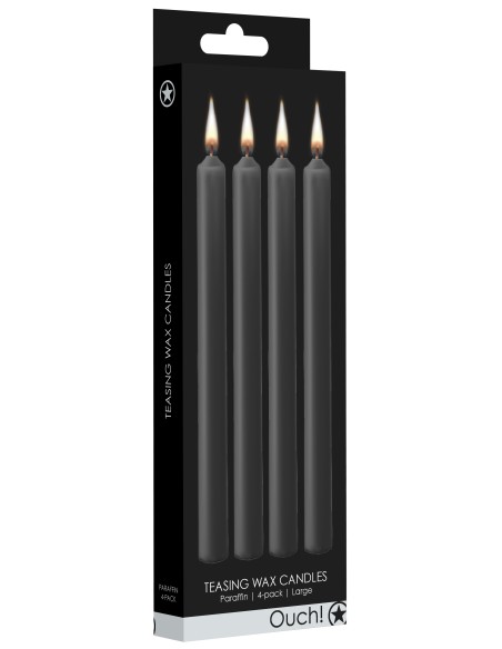 Lot de 4 Bougies SM Teasing Wax Noire | FetishXplore