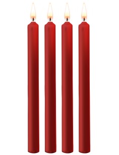 Lot de 4 Bougies Teasing Wax Rouge | FetishXplore