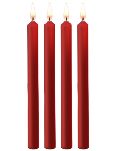 Lot de 4 Bougies Teasing Wax Rouge | FetishXplore