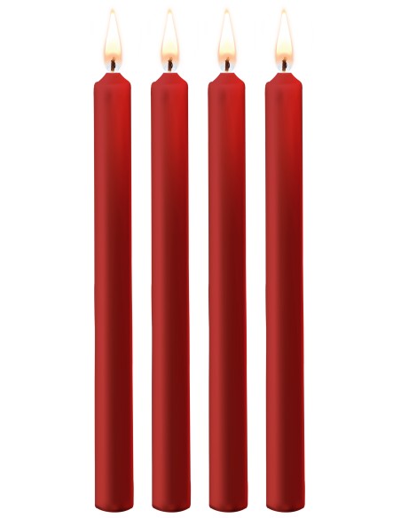Lot de 4 Bougies Teasing Wax Rouge | FetishXplore