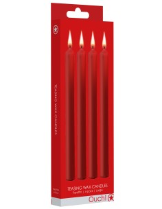 Lot de 4 Bougies Teasing Wax Rouge | FetishXplore 2