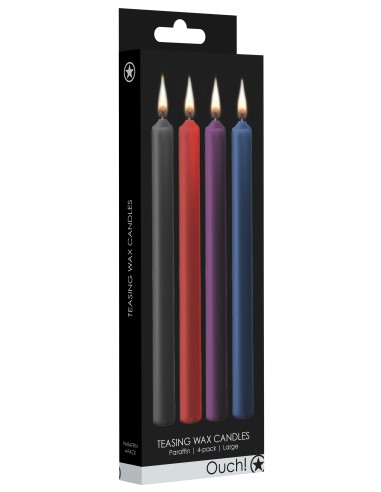Lot de 4 Bougies SM Teasing Wax Multicolore | FetishXplore