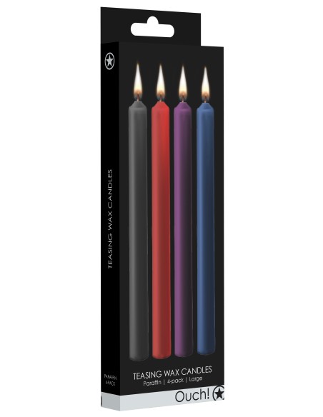 Lot de 4 Bougies SM Teasing Wax Multicolore | FetishXplore