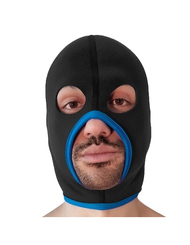 Cagoule Eyes Face Brutus Noire-Bleue | FetishXplore