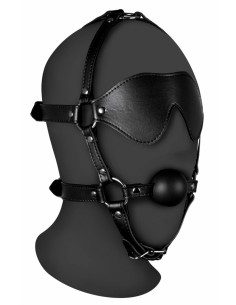 Bâillon Muselière avec Boule et Masque Gag Xtreme Noir | FetishXplore