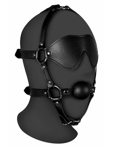 Muzzle gag with ball and mask Gag Xtreme Black