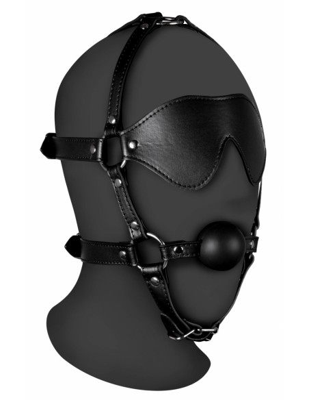 Muzzle gag with ball and mask Gag Xtreme Black
