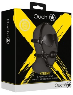 Bâillon Muselière avec Boule et Masque Gag Xtreme Noir | FetishXplore 2