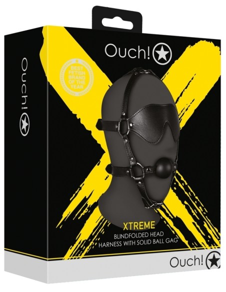Muzzle gag with ball and mask Gag Xtreme Black