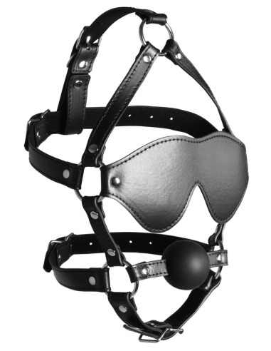 Muzzle gag with ball and mask Gag Xtreme Black