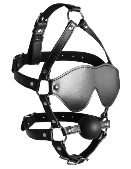 Muzzle gag with ball and mask Gag Xtreme Black