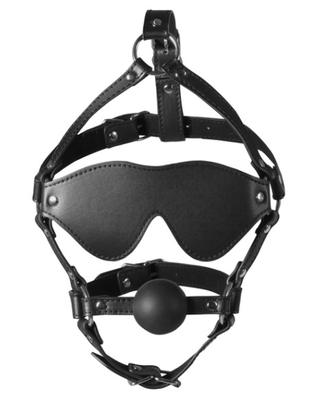 Muzzle gag with ball and mask Gag Xtreme Black
