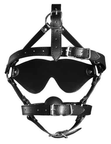 Muzzle gag with ball and mask Gag Xtreme Black