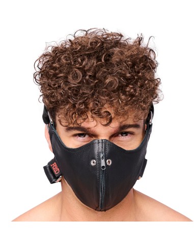 Leather mask with zip