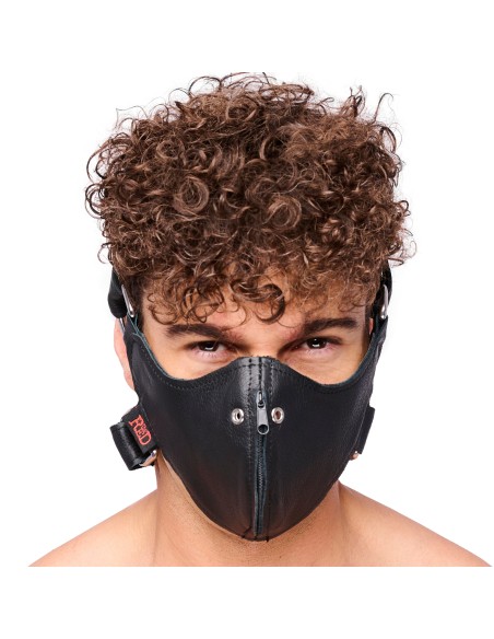 Leather mask with zip