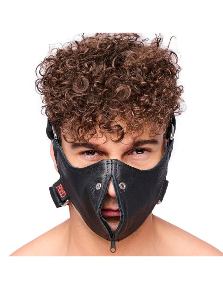 Leather mask with zip
